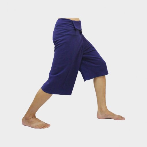 navy blue 3/4 fisherman cotton fisherman pants